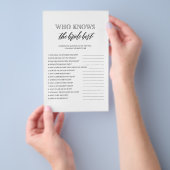 Wie kent de bruid het beste bruidssalon spel flyer (Hand)