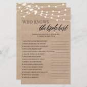 Wie kent de bruid het beste bruidsshowerspel (Voorkant / Achterkant)