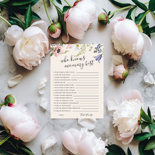 Wie kent mama beste Baby shower spel Kaart