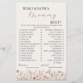 Wie kent Mama Beste Boho Bloemen Spel Flyer (Voorkant)