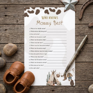 Wie kent mama het best Cowboy rustieke baby shower