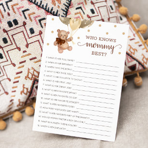 Wie Kent Mama Het Best Spel Baby Shower Feestkaart Kaart