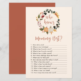 Wie kent mama het beste Herfstkrans Baby Shower Sp