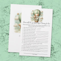 Wie kent mama het beste Puppy Baby Shower Spelkaar