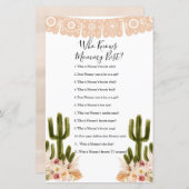 Wie kent mammie Best Game Boho Cactus Paper Sheet (Voorkant / Achterkant)