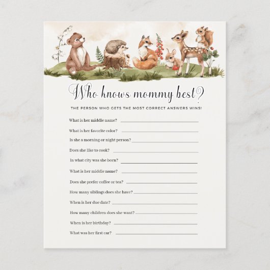 Wie kent mammie beste Baby shower game (Voorkant)