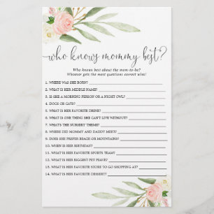 Wie kent mammie beste baby shower spelroze goud