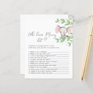 Wie kent mammie beste olifant Baby shower Game