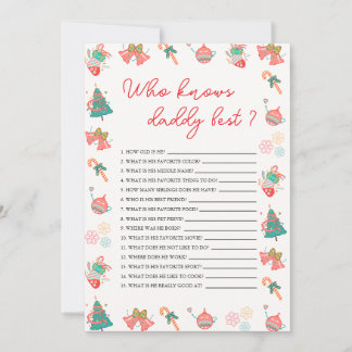 Wie kent papa beste kerst Baby shower Kaart
