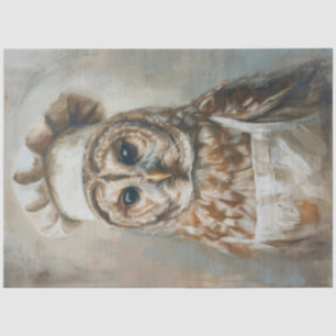 Wie kookt voor u uil decoupage tissuepapier