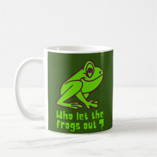 WIE LAAT DE FROGS EEN grappige kikkerpun VERLATEN Koffiemok