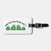 Wie laat de kikkers eruit? bagagelabel (Voorkant horizontaal)