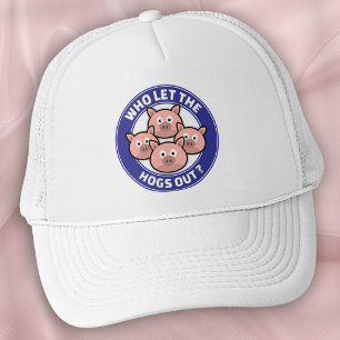 Wie Laat De Varkens Los - Cartoon Varkens Hoed Trucker Pet