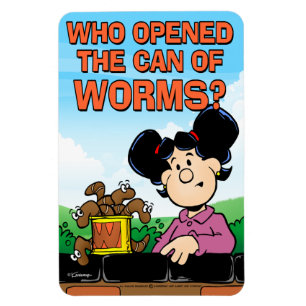 Wie maakte de blik wormen open magneet