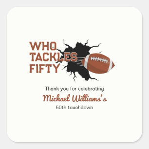 Wie pakt Fifty Funny Football 50ste verjaardag aan Vierkante Sticker