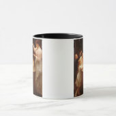 "Wie spreekt het eerst?" (olie op canvas) Mok (Midden)