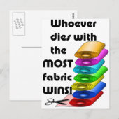 Wie sterft met de meeste stof wint! briefkaart (Voorkant / Achterkant)