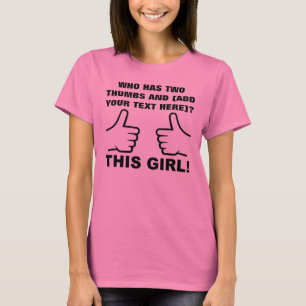Wie twee duimen omhoog heeft Gepersonaliseerd grap T-shirt