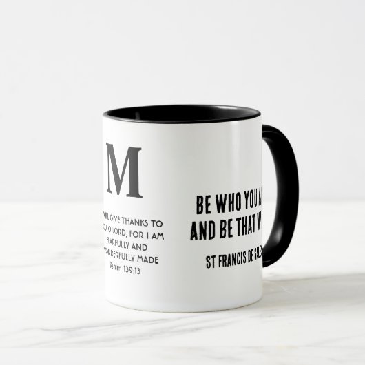 WIE U Inspirerend Christelijk Monogram BENT Mok (Voorkant rechts)