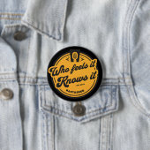 Wie voelt dat hij het weet pin ronde button 7,6 cm (In situ)