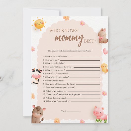 Wie weet is mama de beste game Kaart (Voorkant)