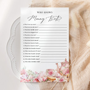 Wie weet Mama Beste Bloemthee Baby shower Spel
