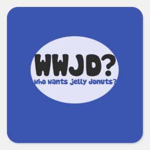 Wie wil Jelly donuts? Vierkante Sticker
