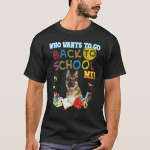 Wie wil terug naar school met de Duitse Shepherd D T-shirt