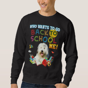 Wie wil terug naar school, mijn oude Engelse schaa Trui