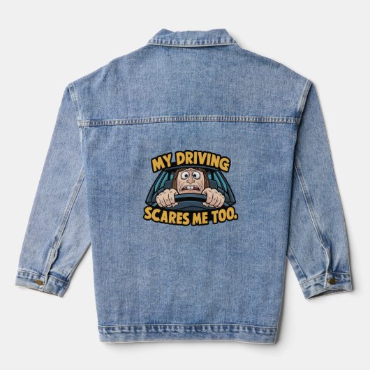 Wie zegt dat vrouwen slechte chauffeurs zijn? denim jacket (Achterkant)