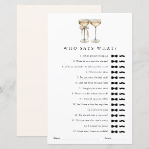 Wie zegt wat Champagne Gay Wedding Shower Game