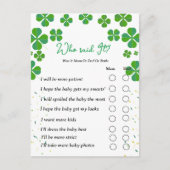 Wie zei dat het een patrick-baby shower spel was briefkaart (Voorkant)