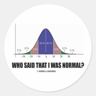 Wie zei dat ik normaal was? (Bell Curve Humor) Ronde Sticker