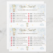 Wie zei het? Baby Shower Spel (Voorkant / Achterkant)