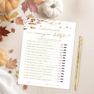 Wie zei het Baby shower spel Kaart