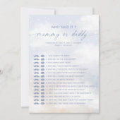 Wie zei het Cloud 9 Baby shower spel Kaart (Voorkant)