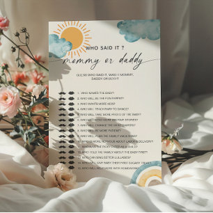 Wie zei het Mamma Papa Baby Shower Spel