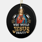 Wie zou Jesus opstellen Funny Fantasy Football Chr Keramisch Ornament (Links)
