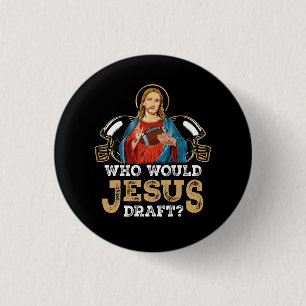 Wie zou Jesus opstellen Funny Fantasy Football Chr Ronde Button 3,2 Cm