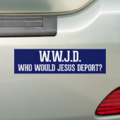 Wie zou Jezus uitzetten WWJD Bumpersticker (Op auto)
