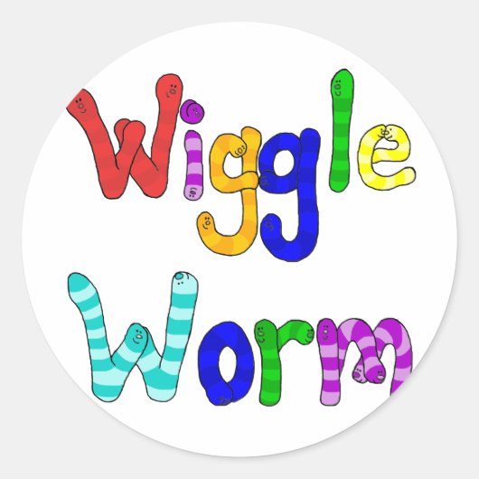 Wiebelende worm ronde sticker (Voorkant)