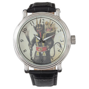 Wied Krampus Scary Demon Holiday Kerstmis Horloge