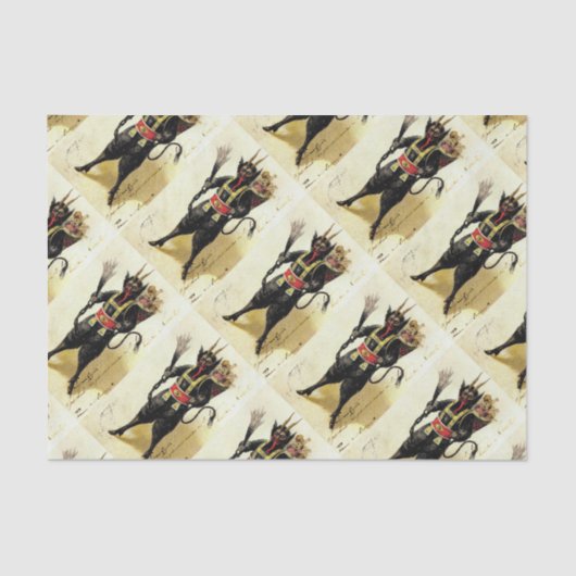 Wied Krampus Scary Demon Holiday Kerstmis Tissuepapier (Voorkant)