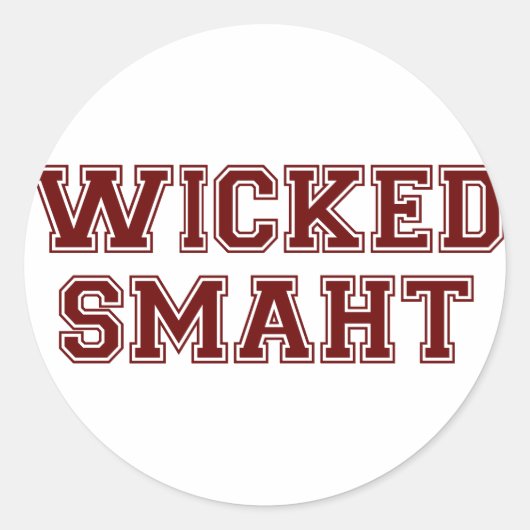Wied Smart (Smaht) College Boston Ronde Sticker (Voorkant)