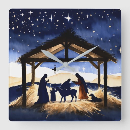 Wieg design wandklok vierkante klok (Voorkant)