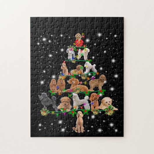Wieg kerstboom met vlieglicht legpuzzel (Verticaal)