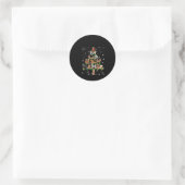 Wieg kerstboom met vlieglicht ronde sticker (Tas)