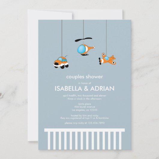 Wieg mobiele Baby shower Kaart (Voorkant)