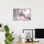 Wiegiedruk op de wind Faerie- en uilposter Poster (Thuiskantoor)