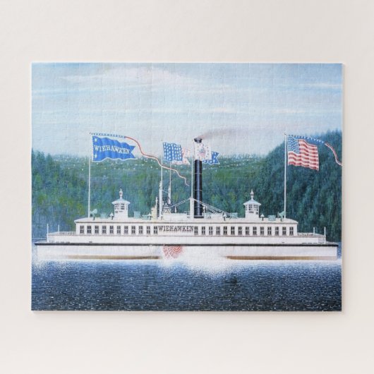 Wiehawken stoomveerboot 1868 legpuzzel (Horizontaal)